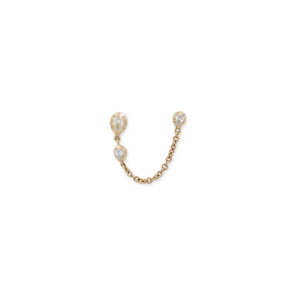 jacquie aiche 3 Graduated Teardrop Sophia Diamond Chain Double Stud