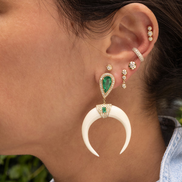 Jacquie Aiche 3 SMALL GRADUATED ROUND SOPHIA DIAMOND STUD