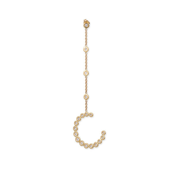 jacquie aiche 4 Diamond Bezel + Crescent Diamond Bezel Drop Stud