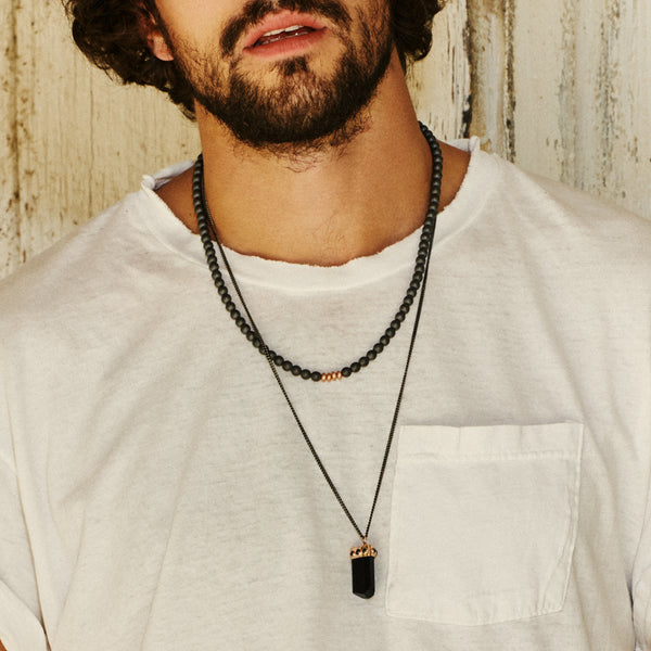 Jacquie Aiche 4 Gold Bead + Grey Hematite Beaded Necklace