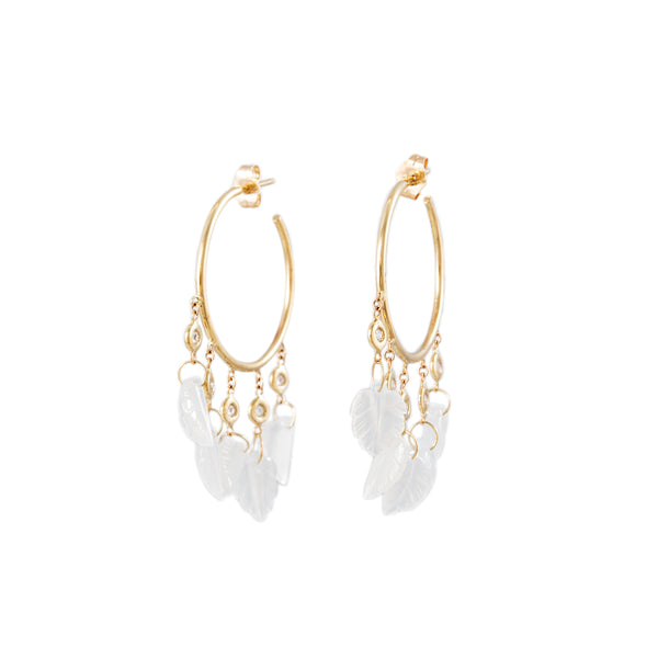 jacquie aiche 5 DIAMOND MOONSTONE LEAF SHAKER HOOPS