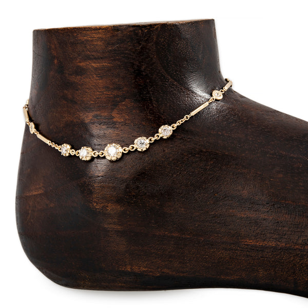 jacquie aiche 5 Sophia Diamond + 4 Diamond Smooth Bar Anklet