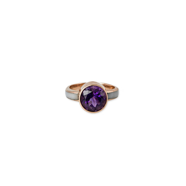 jacquie aiche Amethyst Mother of Pearl Solitaire Ring