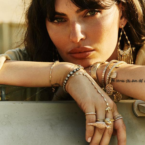 Jacquie Aiche Antique Coin + Teardrop Shaker Bracelet