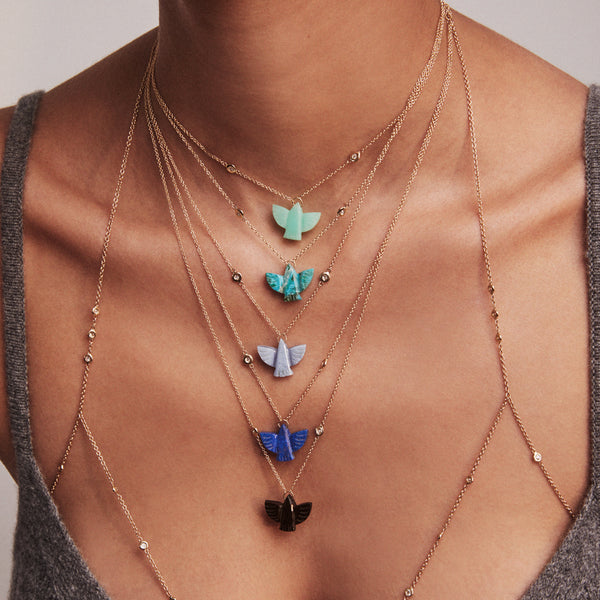 Jacquie Aiche Baby Chrysocolla Thunderbird Necklace
