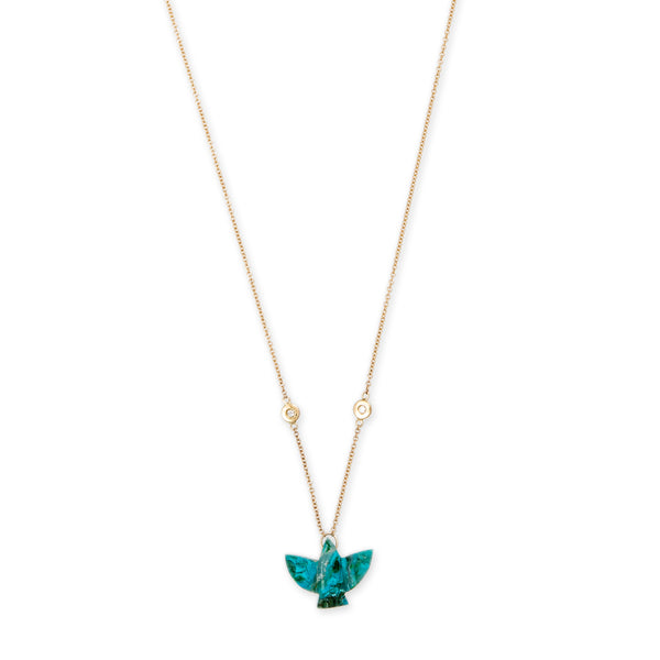 jacquie aiche Baby Chrysocolla Thunderbird Necklace