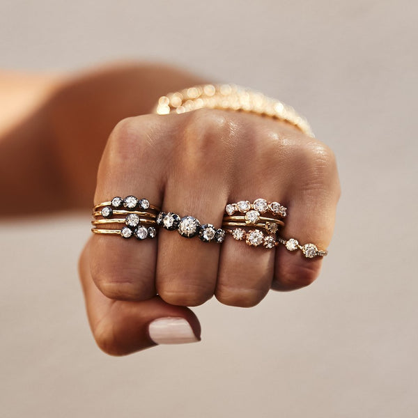 Jacquie Aiche Black Rhodium 5 Graduated Diamond Sophia Ring