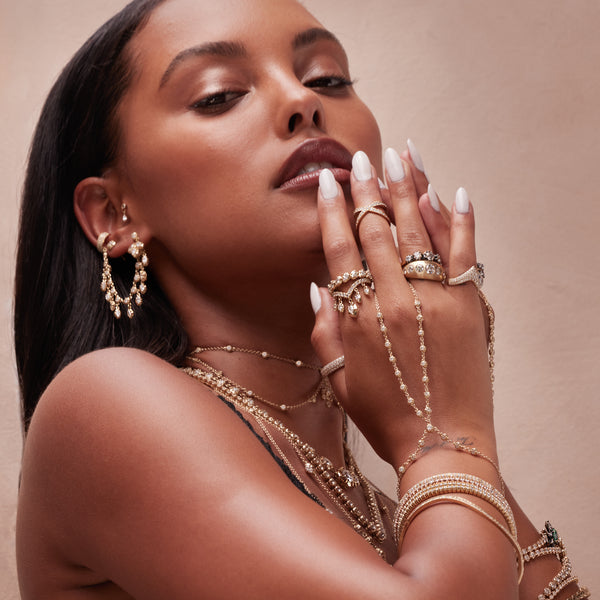 Jacquie Aiche Black Rhodium 5 Graduated Diamond Sophia Ring