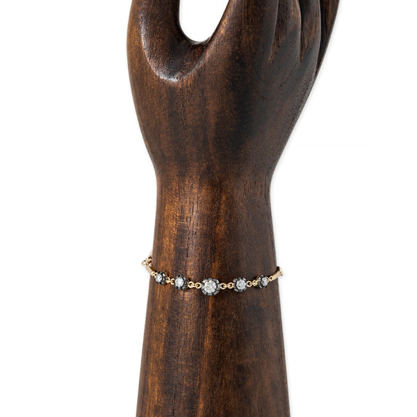 Jacquie Aiche Black Rhodium 5 Sophia Diamond + 4 Diamond Smooth Bar Bracelet