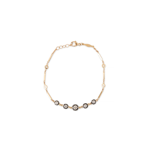 jacquie aiche Black Rhodium 5 Sophia Diamond + 4 Diamond Smooth Bar Bracelet