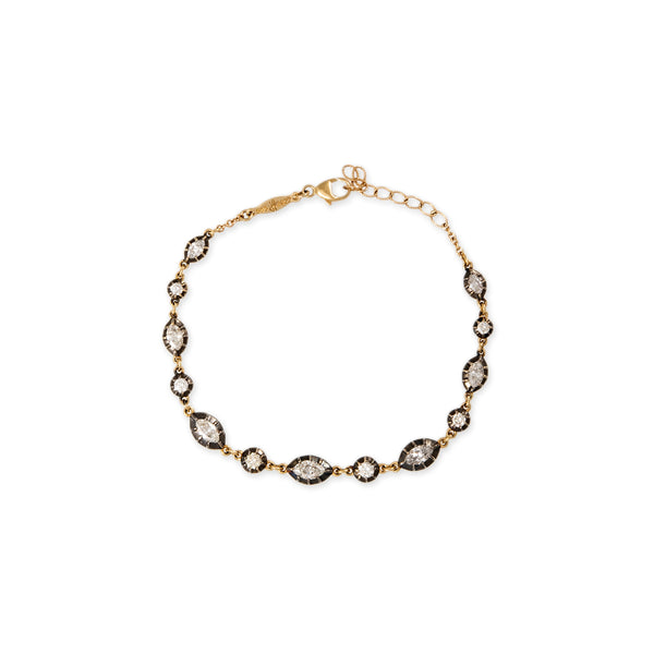 jacquie aiche Black Rhodium Graduated Marquise + Round Sophia Diamond Bracelet