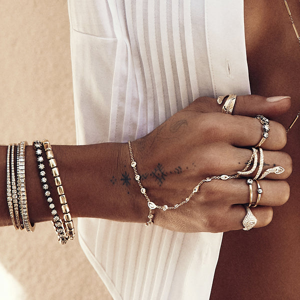 Jacquie Aiche Black Rhodium Graduated Sophia Diamond Bracelet