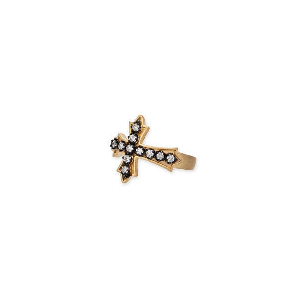 Jacquie Aiche Black Rhodium Sophia Diamond Gothic Cross Ring