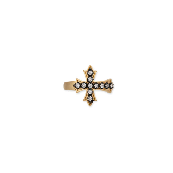 jacquie aiche Black Rhodium Sophia Diamond Gothic Cross Ring