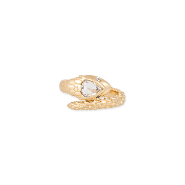 jacquie aiche Charlotte Large Rose Cut Teardrop Diamond Snake Ring