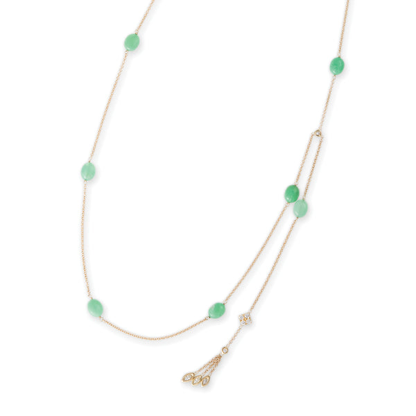 Jacquie Aiche Chrysoprase Bead Diamond Drip Belly Chain
