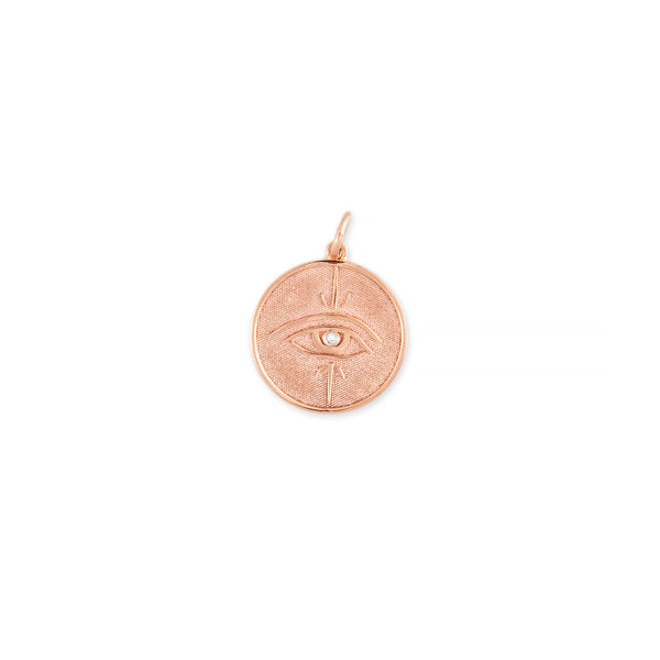 jacquie aiche DIAMOND CENTER EYE BURST + NEVER GIVE UP DISC CHARM