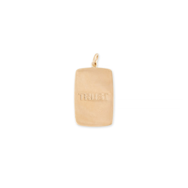 Jacquie Aiche DIAMOND CENTER HAMSA + TRUST TAG RECTANGLE CHARM
