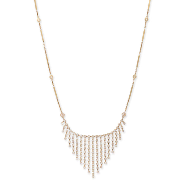 Jacquie Aiche Diamond Graduated Shower Smooth Bar Belly Chain