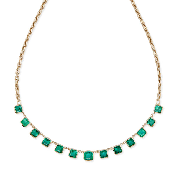 jacquie aiche Emerald Cut Emerald Moe Chain Necklace