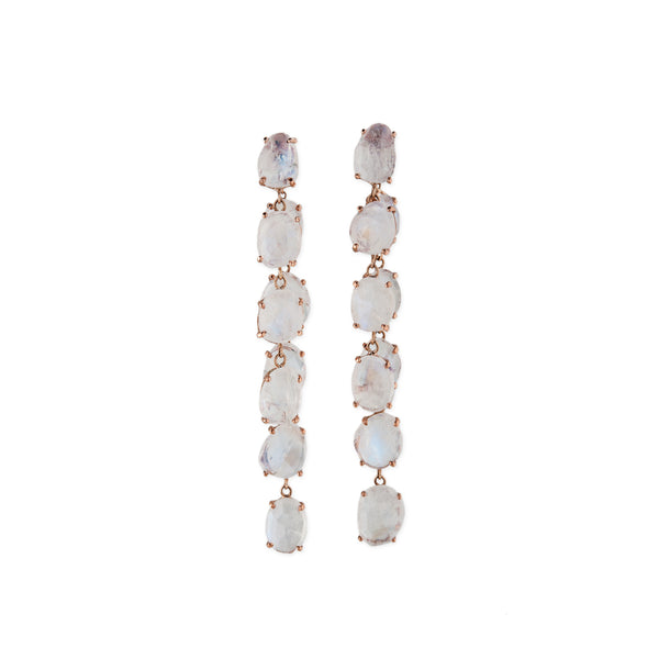 jacquie aiche FREEFORM MOONSTONE FRONT + BACK DROP STUDS