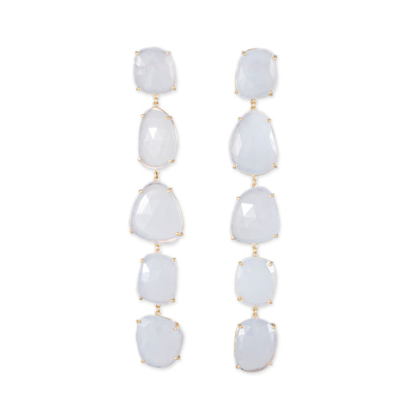 jacquie aiche FREEFORM SLICE LAVENDER CHALCEDONY EARRINGS