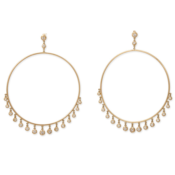 jacquie aiche FRONT FACING GRADUATED DIAMOND SOPHIA SHAKER HOOPS