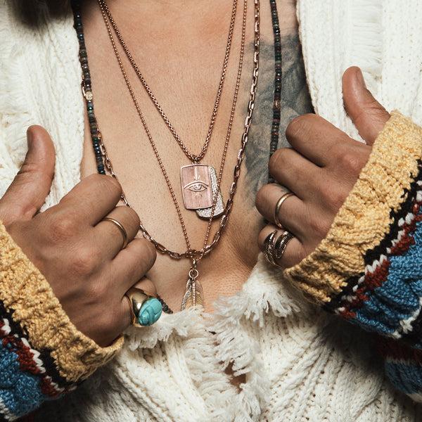 Jacquie Aiche FULL PAVE DIAMOND + EYE BURST TAG CHARM