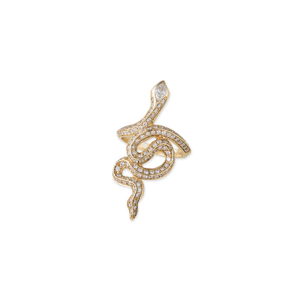 jacquie aiche Full Pave Marquise Diamond Head Snake Ring