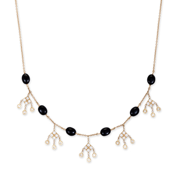 Jacquie Aiche GEMSTONE 5 KITE DIAMOND SHAKER NECKLACE