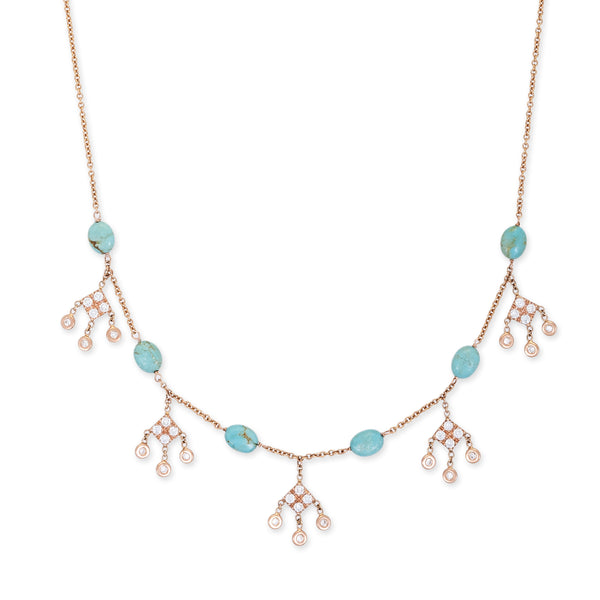 Jacquie Aiche GEMSTONE 5 KITE DIAMOND SHAKER NECKLACE