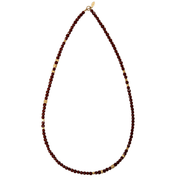 Jacquie Aiche Gold Hexagon Beads + Red Jasper Beaded Necklace