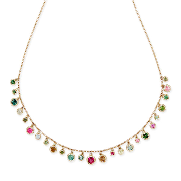 jacquie aiche Graduated Assorted Tourmaline Alexa Shaker Necklace