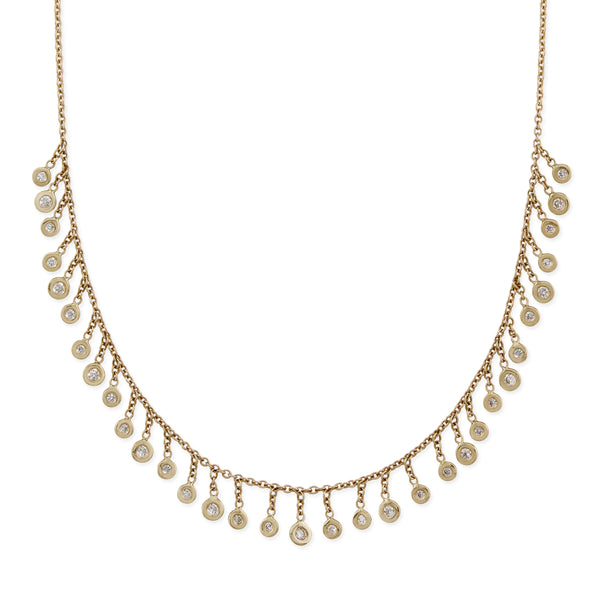 jacquie aiche Graduated Diamond Drop Shaker Necklace