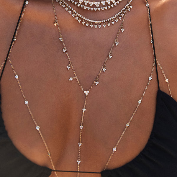 Jacquie Aiche Graduated Diamond Liz Shaker Y Necklace