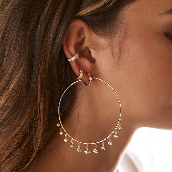 Jacquie Aiche GRADUATED DIAMOND SOPHIA SHAKER HOOPS