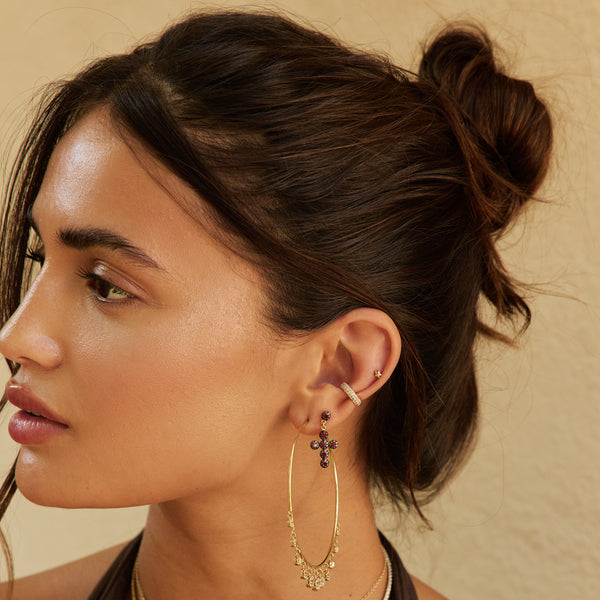 Jacquie Aiche GRADUATED DIAMOND SOPHIA SHAKER HOOPS