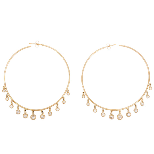 Jacquie Aiche GRADUATED DIAMOND SOPHIA SHAKER HOOPS