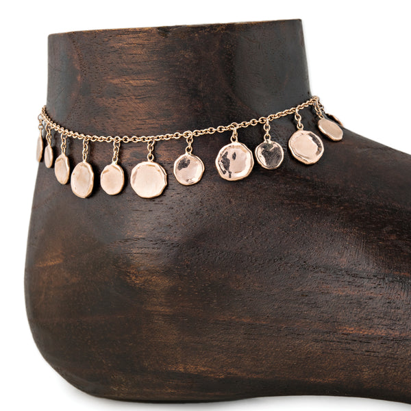 jacquie aiche Graduated Hammered Disc Shaker Anklet