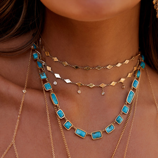 Jacquie Aiche Graduated Hammered Kite Shape Choker Necklace