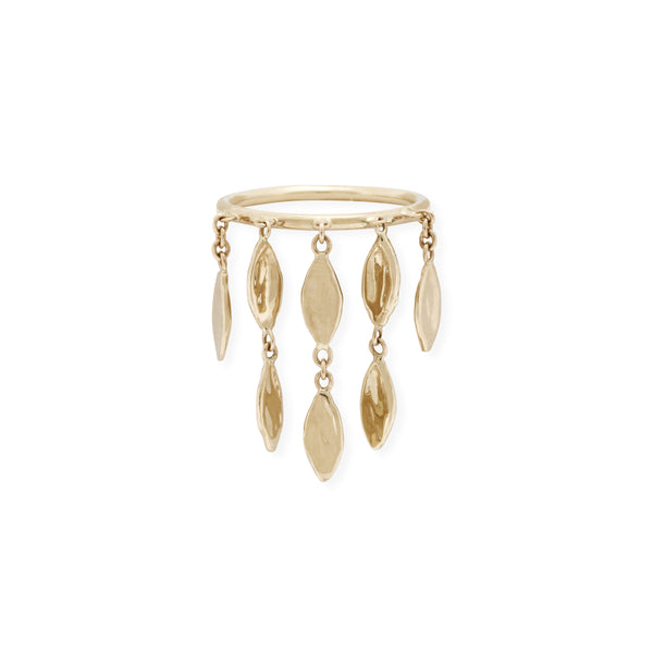 jacquie aiche Graduated Hammered Marquise Shaker Ring