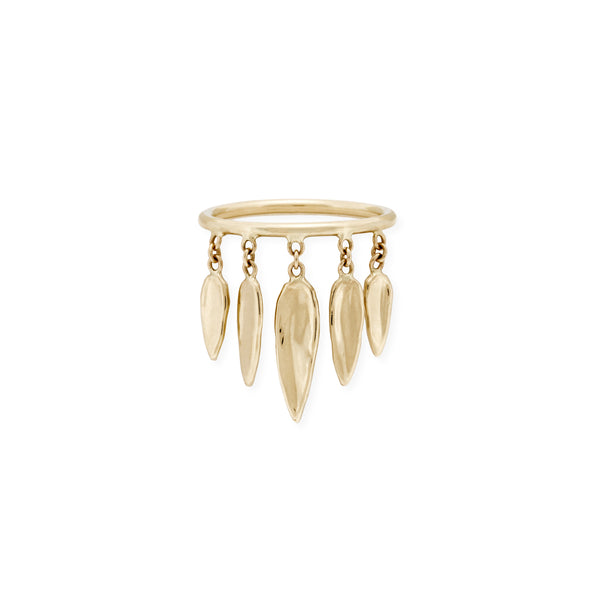 jacquie aiche Graduated Hammered Teardrop Shaker Ring