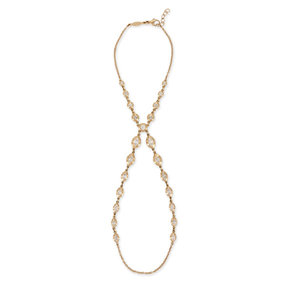 Jacquie Aiche Graduated Marquise + Round Sophia Diamond Double Stem Finger Bracelet