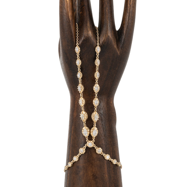 jacquie aiche Graduated Marquise + Round Sophia Diamond Double Stem Finger Bracelet