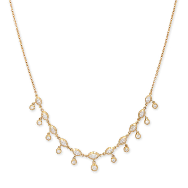 jacquie aiche Graduated Round + Marquise Diamond Sophia Shaker Necklace