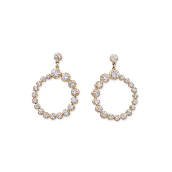 jacquie aiche GRADUATED SOPHIA DIAMOND FRONT FACING HOOPS