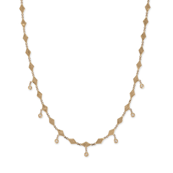 jacquie aiche Hammered Kite Shape + Diamond Shakers Choker Necklace