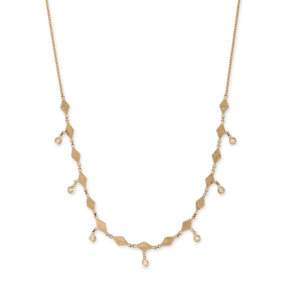 jacquie aiche Hammered Kite Shape + Diamond Shakers Necklace