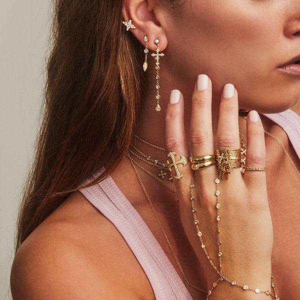 Jacquie Aiche 1 Diamond Tinkerbell Chain Stud