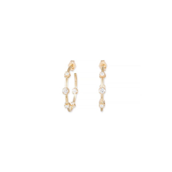 jacquie aiche 1" Graduated Diamond Sophia Hoops